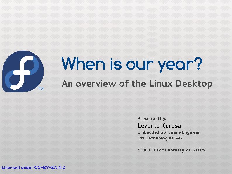 When is the Year of the Linux Desktop?